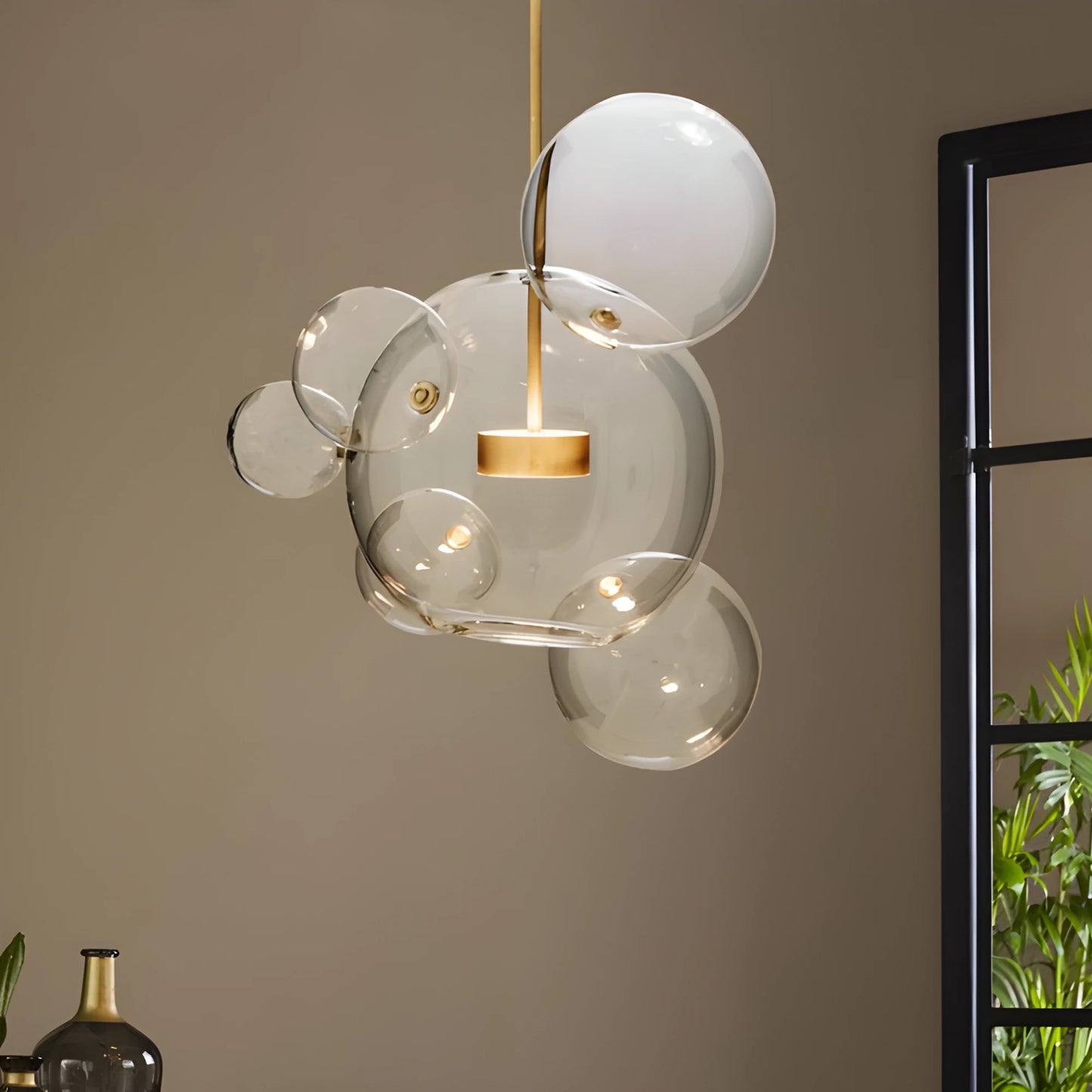 Suspension Boule en Verre Poli avec Style Moderne et Lumière Brillante