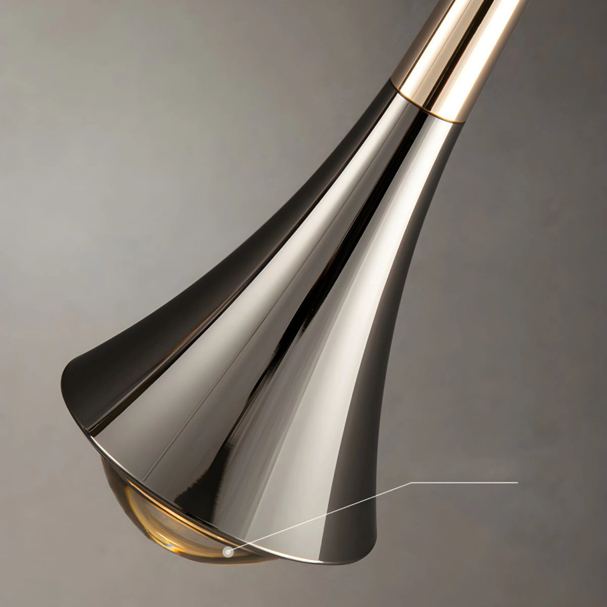 Suspension en Aluminium et Acrylique avec Finition Nickel Brossé