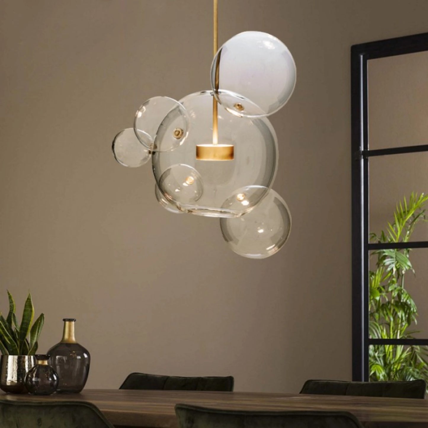 Suspension Boule en Verre Poli avec Style Moderne et Lumière Brillante