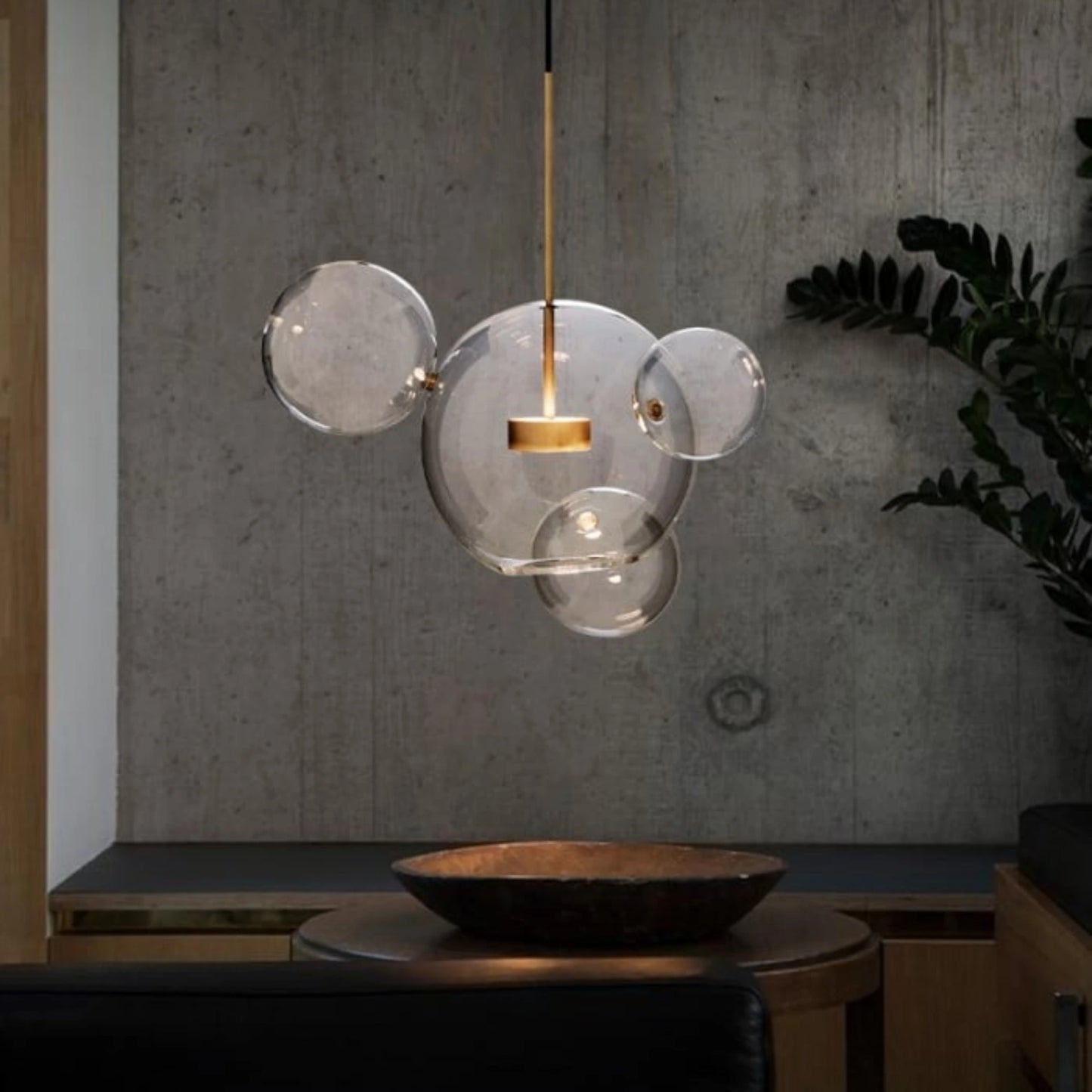 Suspension Boule en Verre Poli avec Style Moderne et Lumière Brillante