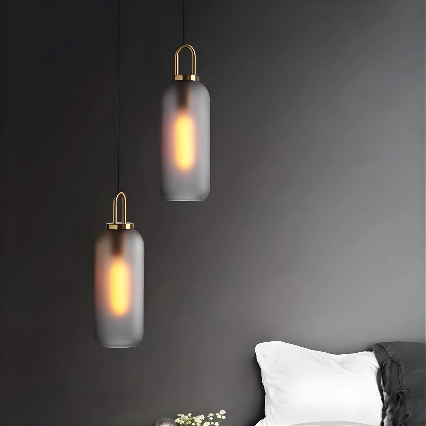 Suspension moderne en verre et métal avec design nordique raffiné