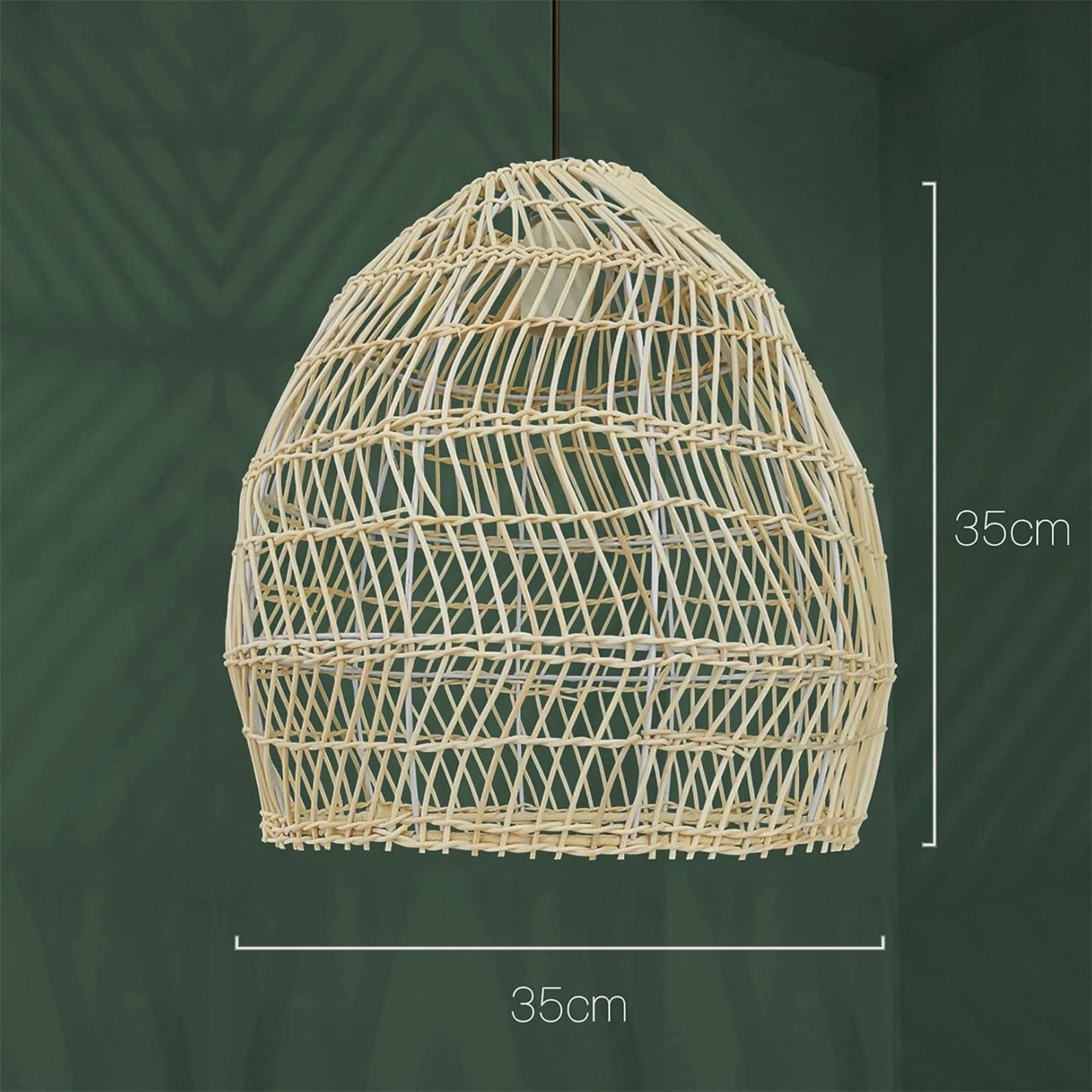 Suspension Tissée Bambou et Bois Naturel de Style Japonais et Vintage
