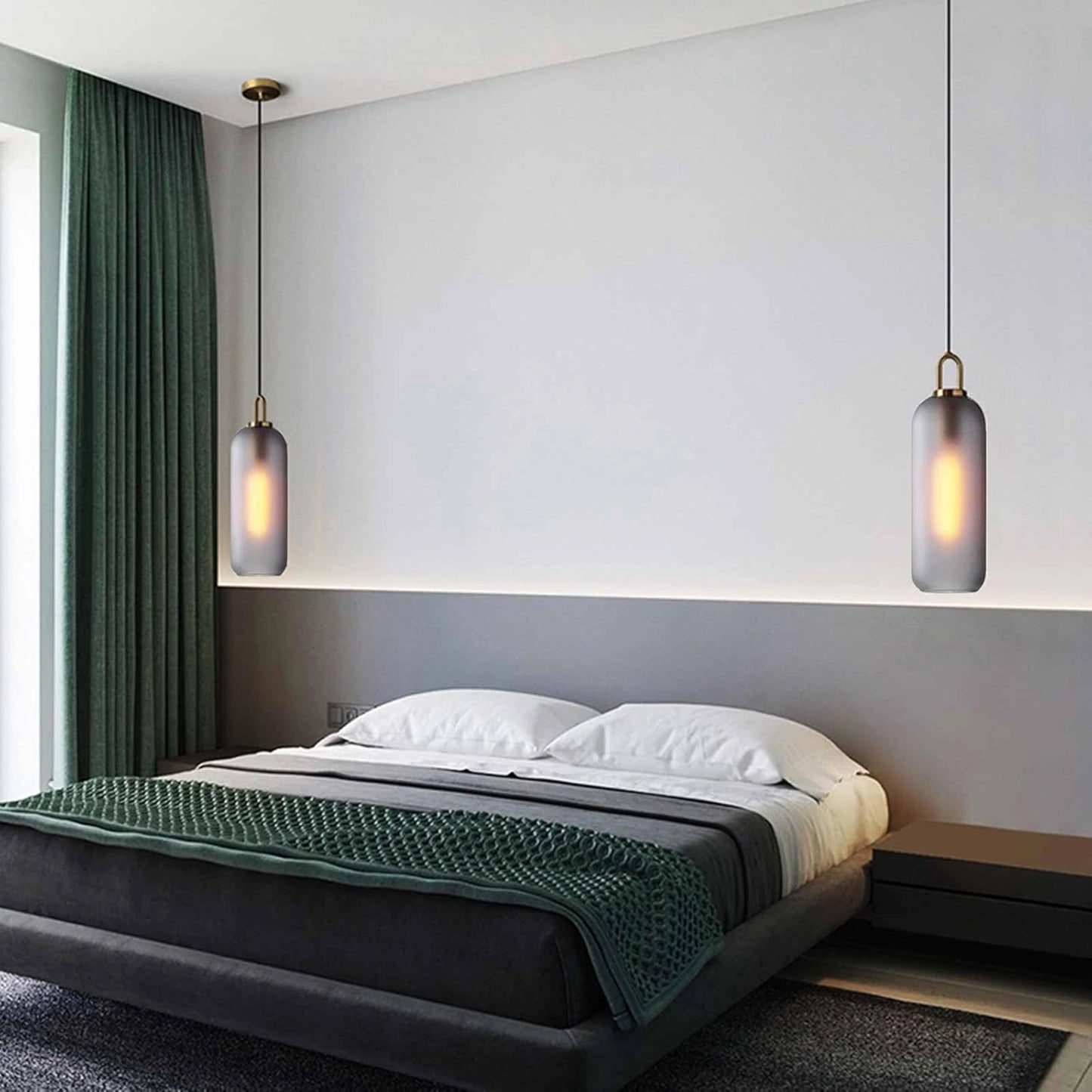 Suspension moderne en verre et métal avec design nordique raffiné