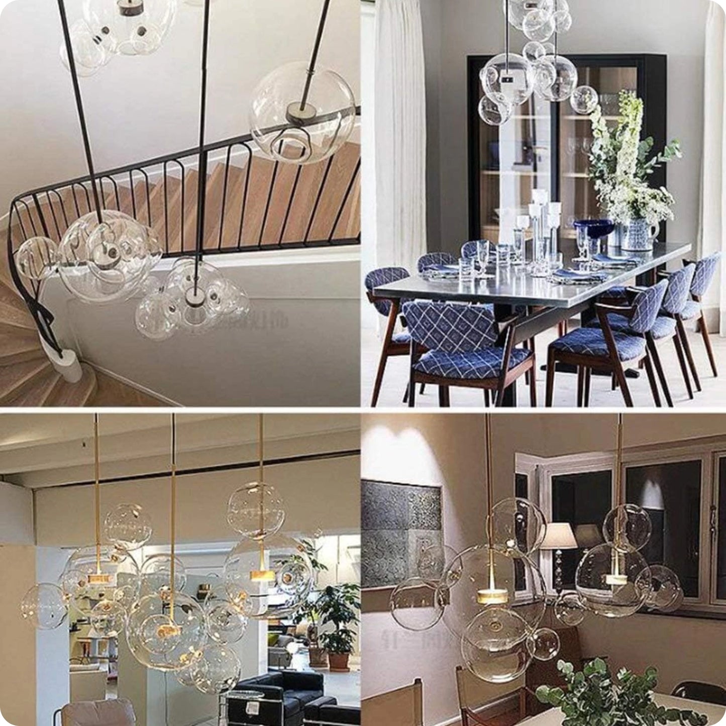 Suspension Boule en Verre Poli avec Style Moderne et Lumière Brillante