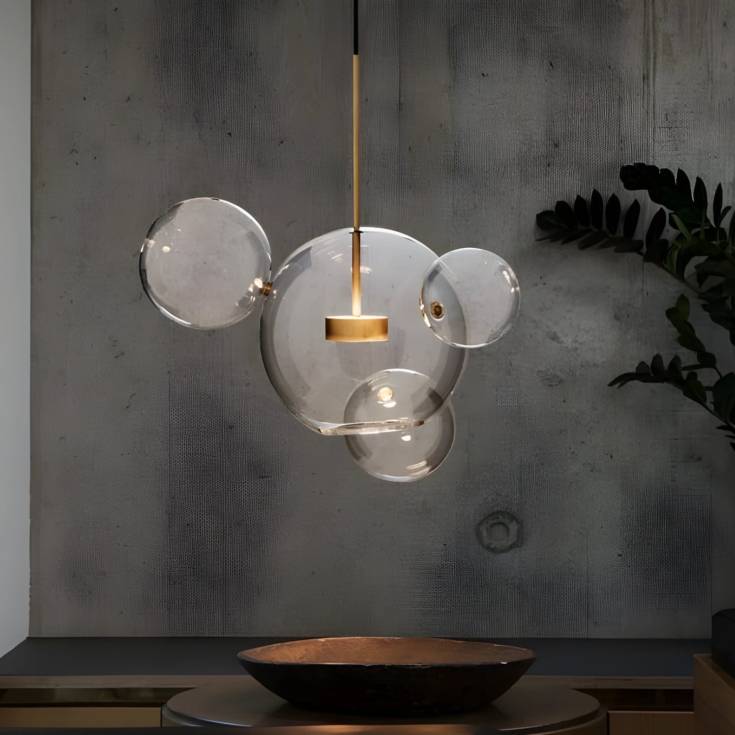 Suspension Boule en Verre Poli avec Style Moderne et Lumière Brillante