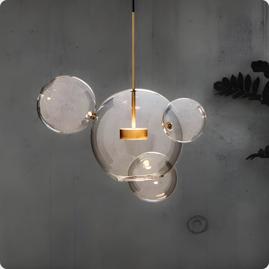 Suspension Boule en Verre Poli avec Style Moderne et Lumière Brillante