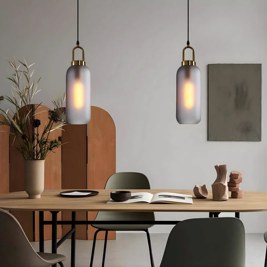 Suspension moderne en verre et métal avec design nordique raffiné