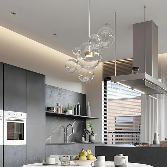 Suspension Boule en Verre Poli avec Style Moderne et Lumière Brillante